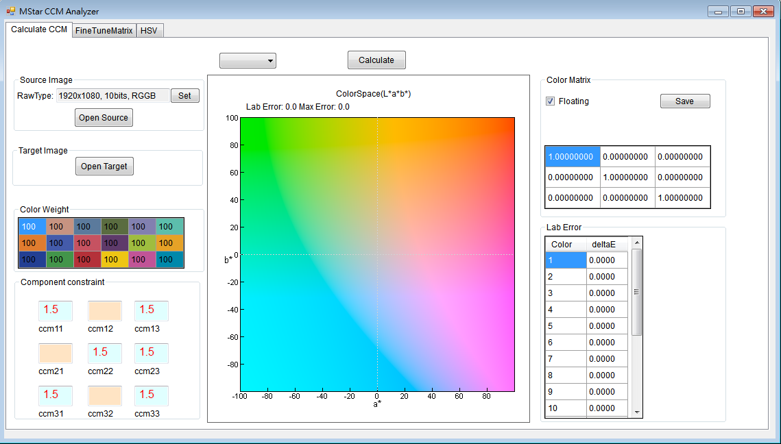 CCM Analyzer interface