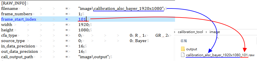 CalibrationInitialParameter.ini - RAW_INFO parameter setting instructions
