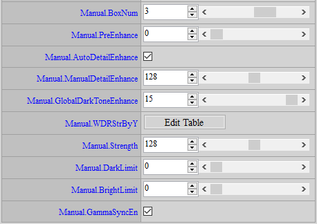 WDR Adjustment Interface
