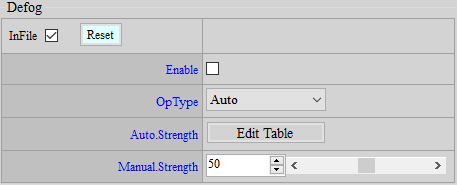 Defog Adjustment Interface