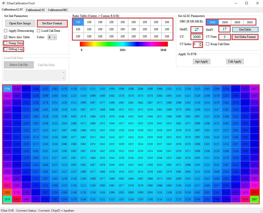 CalibrationALSC界面