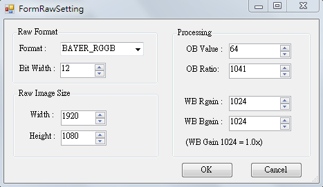 Raw Setting Interface