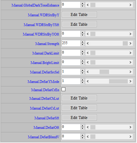 WDR Adjustment Interface
