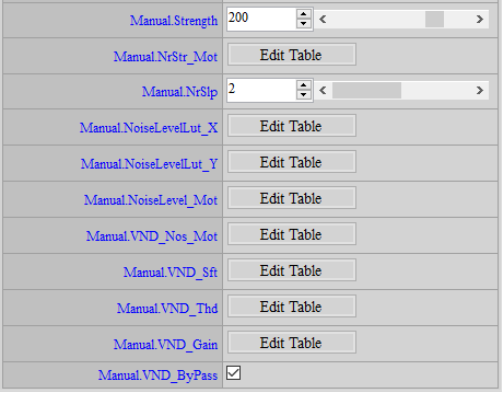 WDR_NR Adjustment Interface