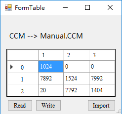 Pop-up Window of Table