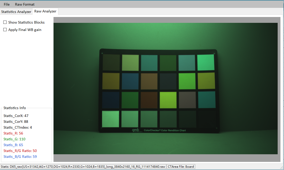 AWB Analyzer Combo界面