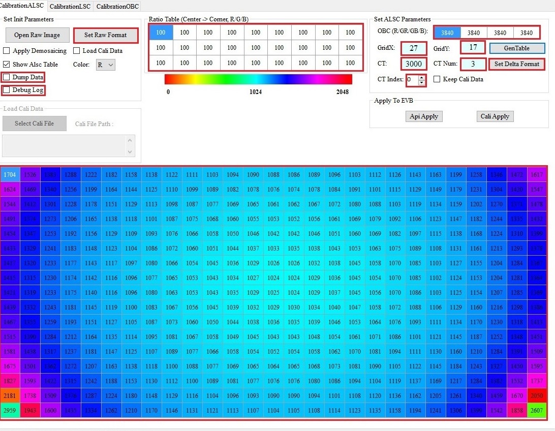 CalibrationALSC界面